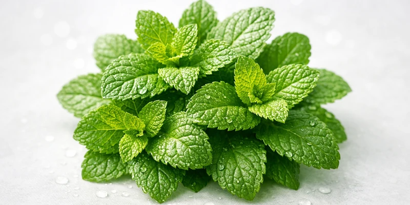 folhas de hortelã verde