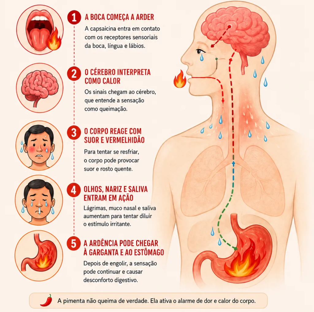 Reações do corpo à pimenta